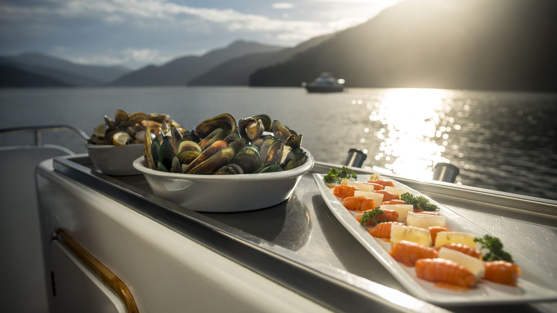 Marlborough Tour Company Seafood Cruise (credit MarlboroughNZ) Sensational kaimoana (seafood) from the Marlborough Sounds (credit MarlboroughNZ)
