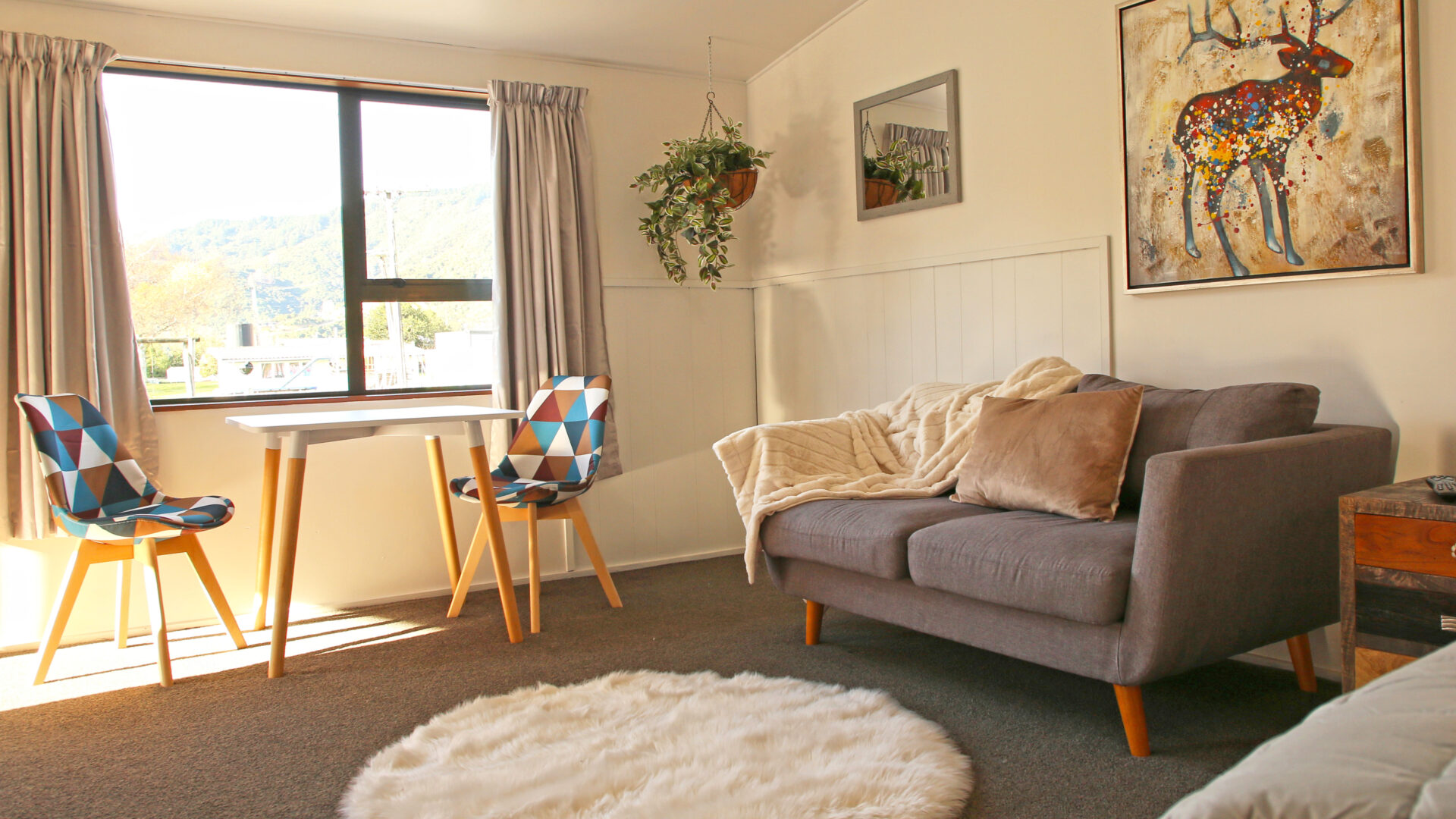 Stylish interior of Family Cabin accommodation at Picton TOP 10 Holiday Park.